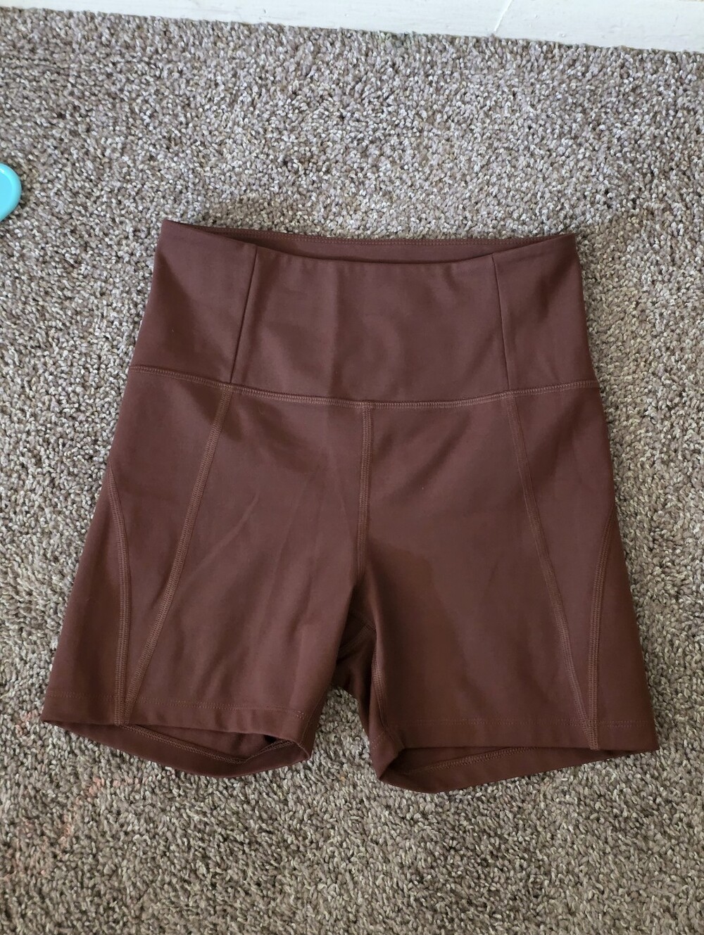girlfriend collective Brown High-Rise Bike Shorts Size Small